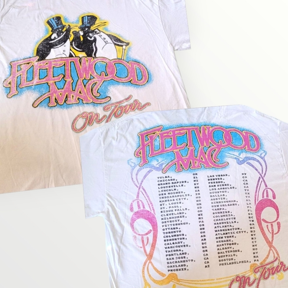 Fleetwood Mac On Tour Double Sided Graphic T-Shirt MD